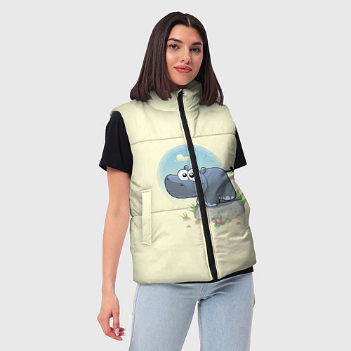 Женский жилет Маленький бегемотик / 3D-Красный – фото 3