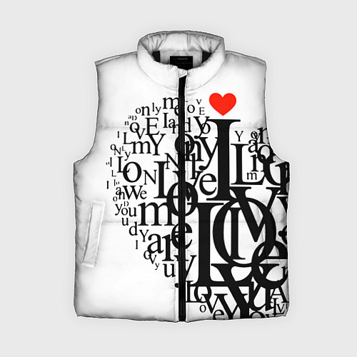 Женский жилет Love - текстовое сердце / 3D-Черный – фото 1