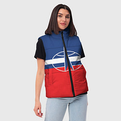 Женский жилет Флаг космический войск РФ, цвет: 3D-красный — фото 2