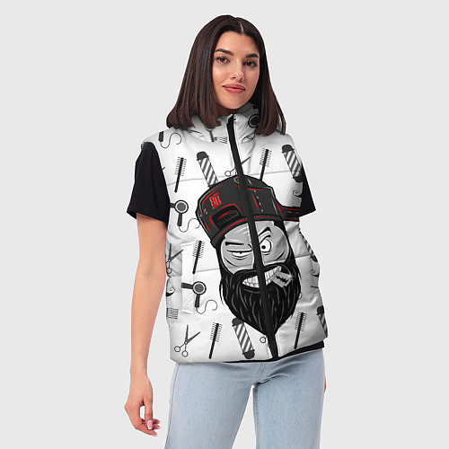 Женский жилет Барбер Борода / 3D-Красный – фото 3