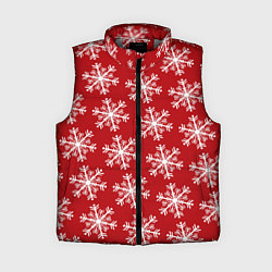 Женский жилет Новогодние Снежинки, цвет: 3D-светло-серый