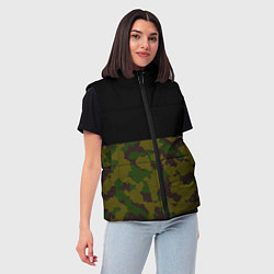 Женский жилет Лесной Камуфляж 1, цвет: 3D-красный — фото 2