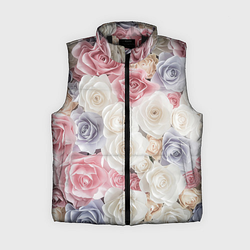 Женский жилет Букет из роз / 3D-Черный – фото 1