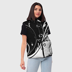 Женский жилет Цветочный узор, цвет: 3D-черный — фото 2