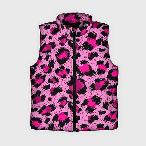 Женский жилет Розовый леопард / 3D-Черный – фото 1