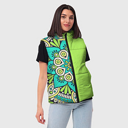 Женский жилет Салатовый цветок мандалы, цвет: 3D-красный — фото 2
