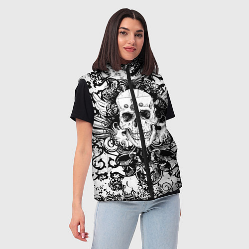 Женский жилет Grunge Skull / 3D-Красный – фото 3
