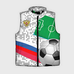 Женский жилет Русский футбол, цвет: 3D-черный