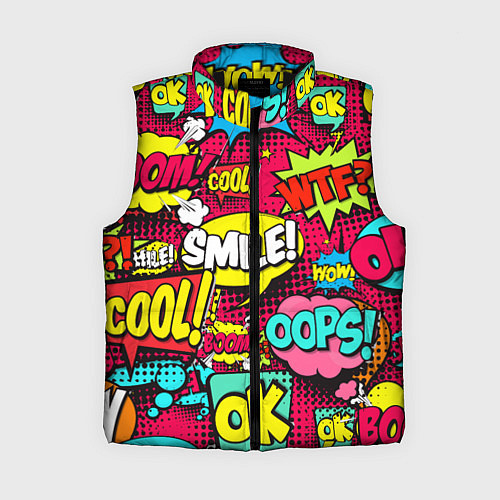 Женский жилет Слова из комиксов / 3D-Черный – фото 1