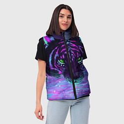 Женский жилет Неоновый тигр, цвет: 3D-черный — фото 2