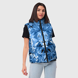 Женский жилет Сине-бело-голубой лев, цвет: 3D-красный — фото 2