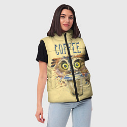 Женский жилет Owls like coffee, цвет: 3D-красный — фото 2