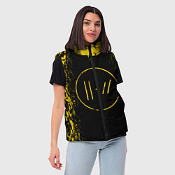 Женский жилет 21 Pilots: Yellow & Black, цвет: 3D-светло-серый — фото 2