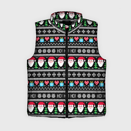 Женский жилет Узор с Сантой / 3D-Светло-серый – фото 1