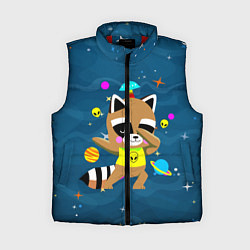 Женский жилет Енот в космосе, цвет: 3D-красный