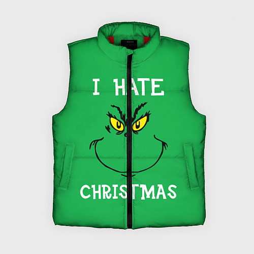Женский жилет I hate christmas / 3D-Красный – фото 1