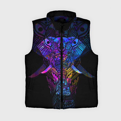 Женский жилет Слон орнамент / 3D-Черный – фото 1