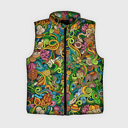 Женский жилет Тибетский коллаж, цвет: 3D-черный