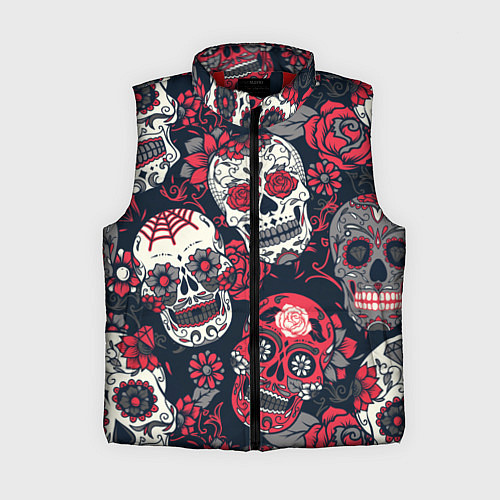 Женский жилет Мексиканские черепа / 3D-Красный – фото 1