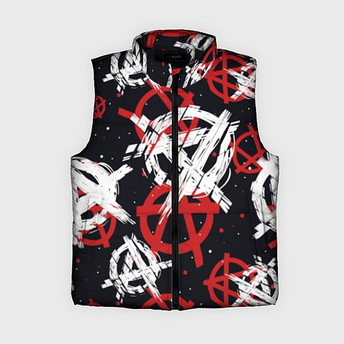 Женский жилет Анархия - паттерн / 3D-Черный – фото 1