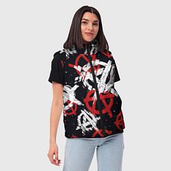 Женский жилет Анархия - паттерн, цвет: 3D-черный — фото 2