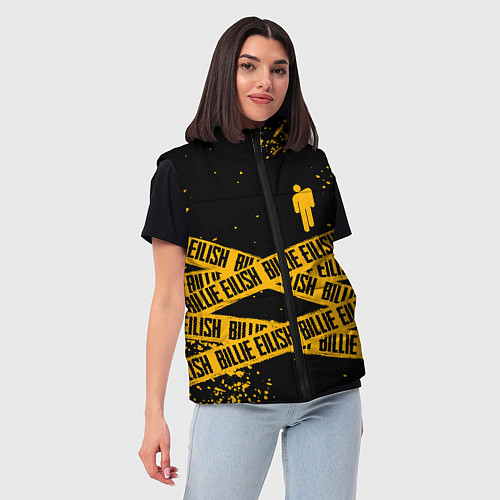 Женский жилет BILLIE EILISH: Yellow & Black Tape / 3D-Красный – фото 3
