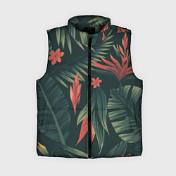 Женский жилет Тропический комуфляж, цвет: 3D-черный