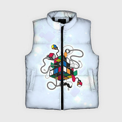 Женский жилет Кубик Рубика, цвет: 3D-черный