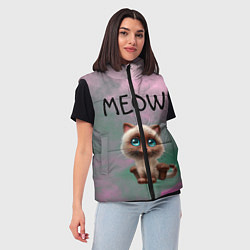 Женский жилет Кошечка, цвет: 3D-светло-серый — фото 2