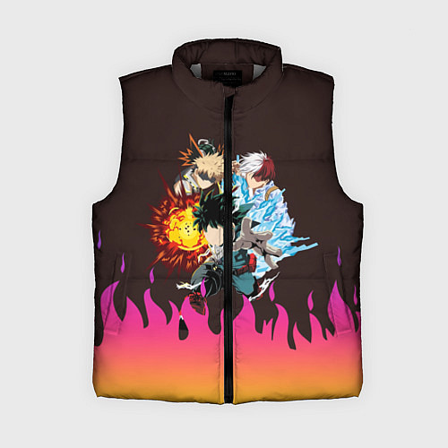 Женский жилет MY HERO ACADEMIA разноцветное пламя / 3D-Светло-серый – фото 1