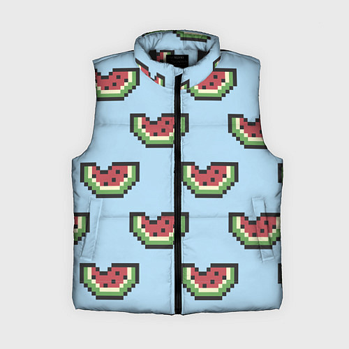 Женский жилет Пиксельный арбуз / 3D-Черный – фото 1