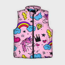 Женский жилет Единороги, цвет: 3D-черный