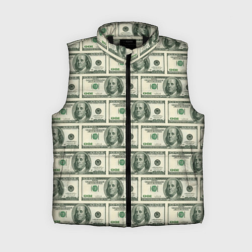 Женский жилет Денежная тема / 3D-Черный – фото 1