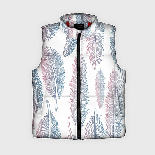 Женский жилет Перья градиента / 3D-Красный – фото 1