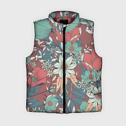 Женский жилет Цветочный арт, цвет: 3D-красный