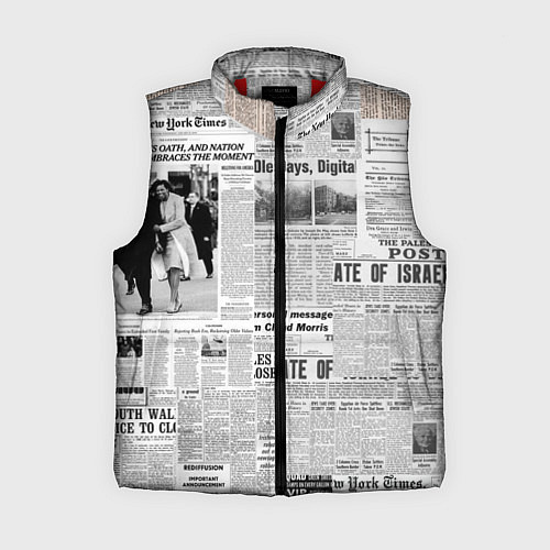 Женский жилет Газета Newspaper / 3D-Красный – фото 1