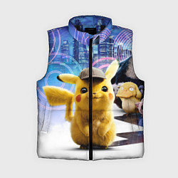 Женский жилет Детектив Пикачу, цвет: 3D-черный