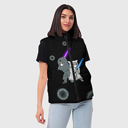 Женский жилет Котики vs Вирус, цвет: 3D-черный — фото 2