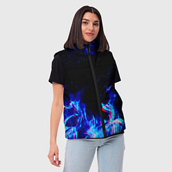 Женский жилет СИНИЙ ОГОНЬ ГЛИТЧ, цвет: 3D-черный — фото 2