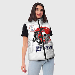 Женский жилет Карпы Кои Киото, цвет: 3D-черный — фото 2