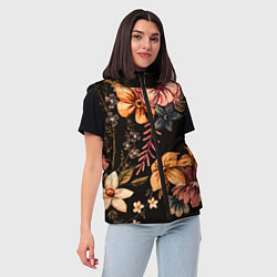 Женский жилет Цветы, цвет: 3D-светло-серый — фото 2