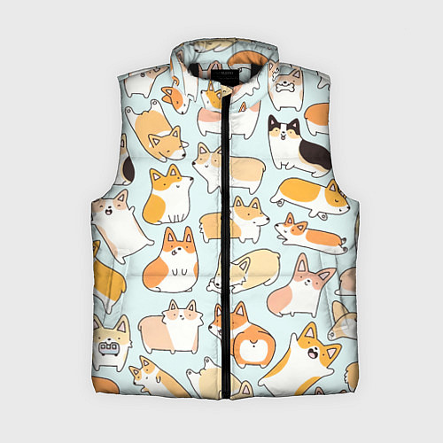 Женский жилет Милые корги / 3D-Черный – фото 1