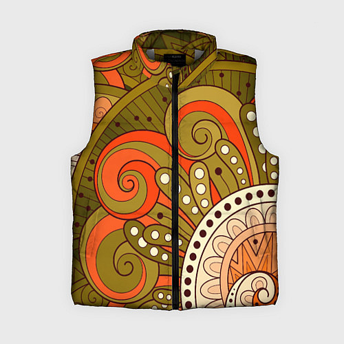 Женский жилет Детский оранжево-болотный / 3D-Светло-серый – фото 1