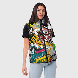 Женский жилет Стикеры, цвет: 3D-светло-серый — фото 2