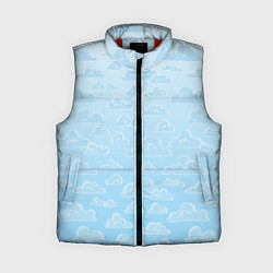 Женский жилет Очень светлые голубые облака, цвет: 3D-красный