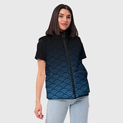 Женский жилет Узор круги темный синий, цвет: 3D-светло-серый — фото 2