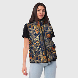 Женский жилет Узор орнамент цветы этно, цвет: 3D-светло-серый — фото 2