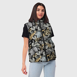 Женский жилет Серебряные листочки, цвет: 3D-красный — фото 2