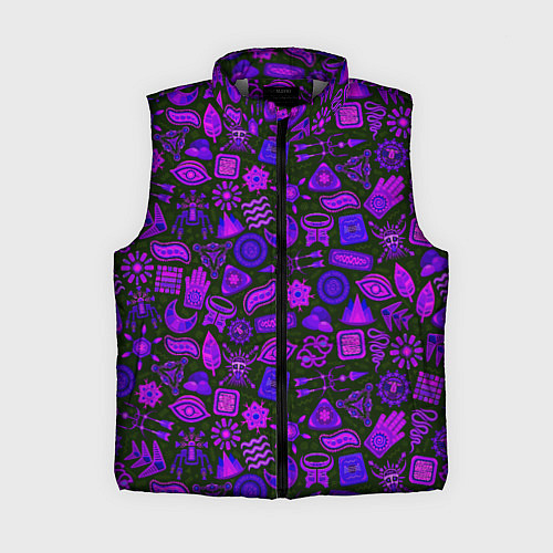 Женский жилет Узоры символы этнический шаман / 3D-Светло-серый – фото 1