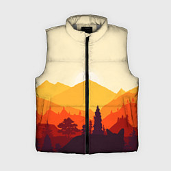 Женский жилет Горы закат пейзаж лиса арт, цвет: 3D-светло-серый